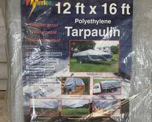 Heavy Duty Weather Warrior 12x16 Poly Tarp Waterproof Polyethylene Tarpaulin