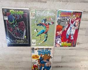 Vintage Comic Lot Spawn 18 Excalibur 31 Youngblood 3 New Titans 86 Comic Book Lot Marvel DC Image
