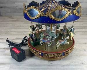 Electric Musical Carousel w/ Animals, Lights & AC Adapter – Rotating Decorative Display