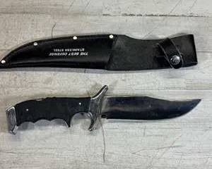 The Best Defense 440 Stainless Steel Bowie Knife w/ Sheath Hunting Survival Tactical