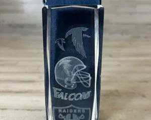 Atlanta Falcons & Raiders Etched Crystal Glass Trophy Paperweight w/ Box – NFL Collectible