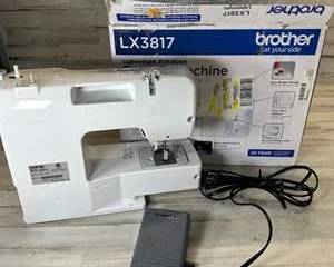 Brother LX3817 Lightweight Full-Size Sewing Machine w/ Foot Pedal & Box – 17 Stitch – LX 3817
