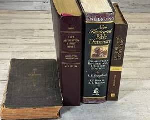 Bible Study Book Lot Life Application Study Bible Nelson Illustrated Dictionary Christian Books Auction