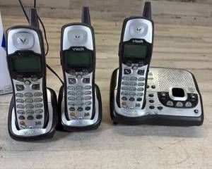 VTech Cordless Phone System 3 Handsets Digital Answering Machine Home Office Auction