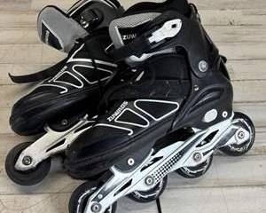 ZUWAOS Adjustable Inline Skates Size 42-45 ABEC-7 Bearings Black Mens Roller Blades