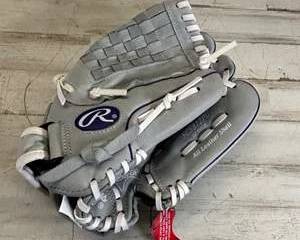 Rawlings Sure Catch 12 Inch Youth Baseball Glove RHT Gray All Leather SCSB12PU