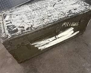 Vintage U.S. Military Footlocker / PRI-BAG Metal Storage Chest – Pearl Harbor WWII Era