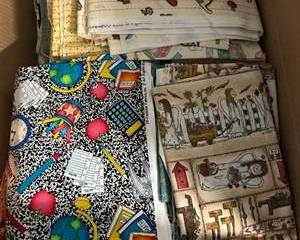 Large Lot Quilting & Craft Fabric – Assorted Cotton Prints & Yardage (Multiple Boxes)