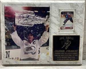 Joe Sakic Signed 8x10 Photo Framed Plaque Colorado Avalanche Stanley Cup Auto COA