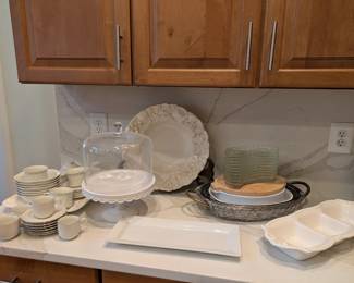 White Dishware Serving Pieces and Tea/Coffee set