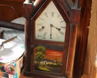 Vintage reverse painted clock