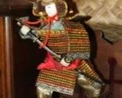 Japanese samurai armor doll Meiji era