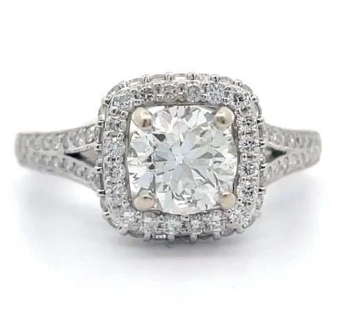 1.43 Carat Natural Diamond Engagement Ring in 14K White Gold