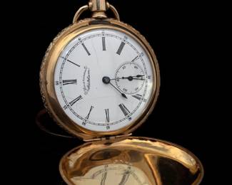 Antique Estate Waltham American 14K Solid Gold Pocket Watch 40mm Effie Jones Collection (52.5 Grams)