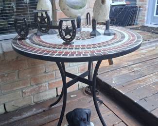 Patio Table, Wood Ducks, Puppy Figure