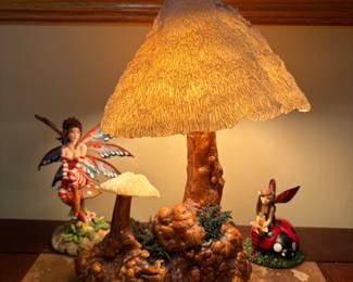 Vintage coral mushroom lamp.