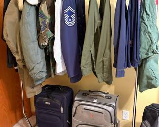 Collection of military attire. 