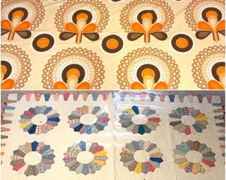 Vintage handmade patchwork quilts. 