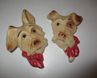1940's Chalkware Scottie Dog Face