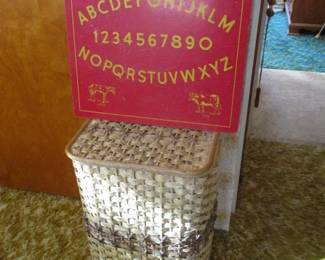 Vintage Childs Alphabet & Number Board