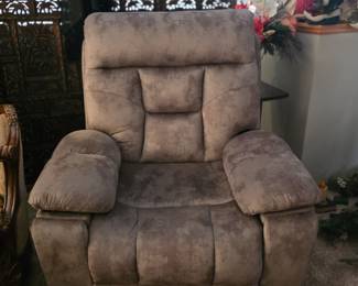 overstuffed microfiber power lift recliner, similar to models from brands like CANMOV or Bonzy Home. 
