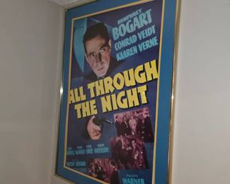 vintage one-sheet poster for the 1942 American film "All Through the Night" starring Humphrey Bogart. 