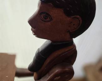 e vintage hand-carved wood figurines, likely produced by the Italian company Romer. 