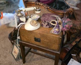 vintage French-style rotary telephone, often utilized for decorative purposes but designed to be hooked up to landlines. 