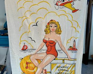 Vintage 1950s beach towel