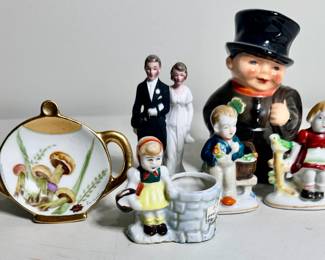 Vintage Mushroom tea bay holder, Bank, other figurines