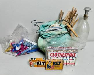 Vntg Clothespins Laundry Shaker etc