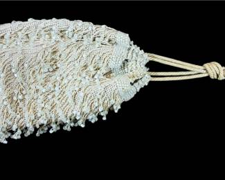 Art Deco Cream beaded purse