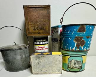 Vntg Tin/Enamel Lot 