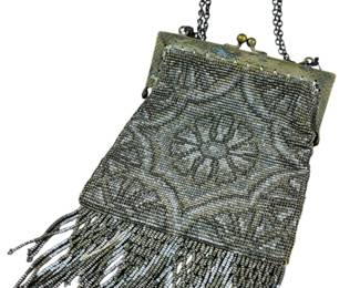 Antique steel cut beaded purse