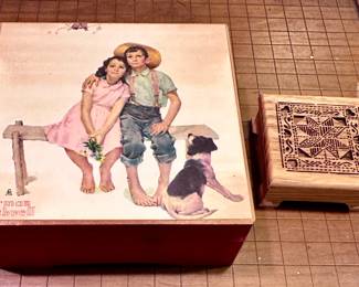 Norman Rockwell Schmid Carved Music Boxes