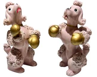 Vintage Japan Boxing Poodles