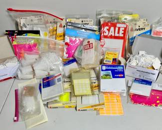 Price tags, labels, etc