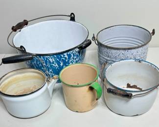 Vintage Granite/Enamel Pots