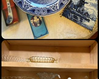 Blue Delft Ware, Assorted Glassware