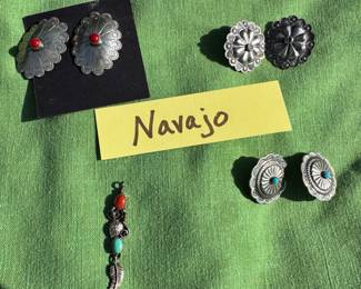 Concho Earrings and a Drop Pendant