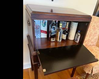 Inside the bar cabinet