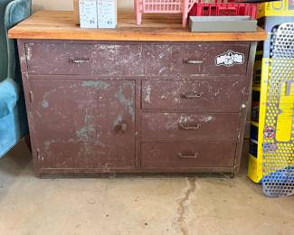 Vintage Metal Industrial Cabinet