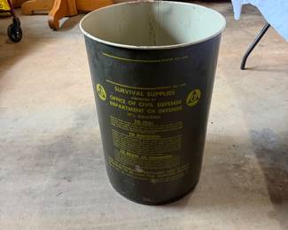 1960’s Survival Supplies Barrel