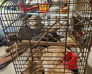 sturdy metal birds cage, great for outdoor decr