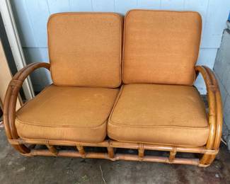 ETS025 - Vintage Rattan Loveseat