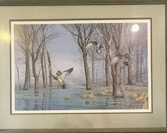 ETS033 Limited Edition Print 263/950 Backwater Hideaway-Wood Ducks By David A. Maass