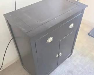 ETS004 Black Wooden Floor Storage Cabinet