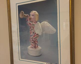 Signed Howard Finster cherub photo art