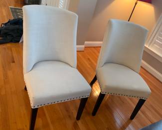 Set of 2 natural upholstered chairs - very versatile and can be used in dining room, living room or bedrooms 