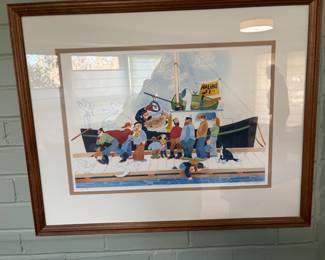 $160. Rue Munoz signed print.  Titled Halibut Number One. Print number 664/750.  24"w x 21'h.